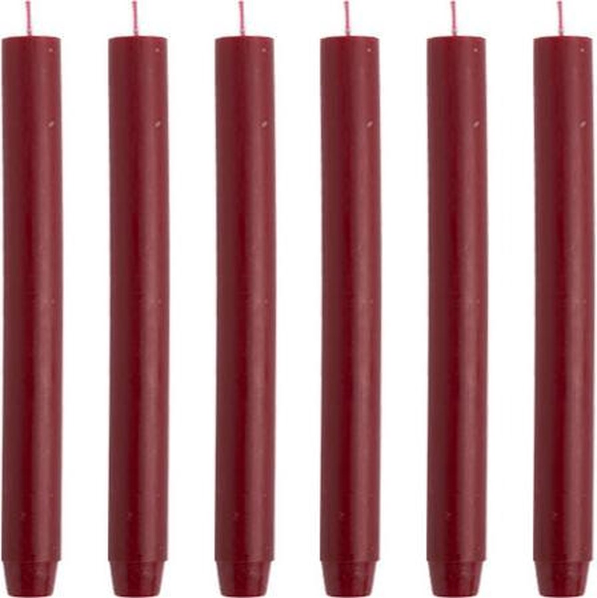 Cactula | Dinerkaarsen - Dikke kaarsen - Bordeaux - 30 x 2.6 cm - 6 stuks - 20 Branduren