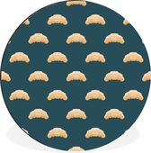Wall Circle - Wall Circle - Croissant - Français - Motifs - Aluminium - Dibond - 120x120 cm - Intérieur et Extérieur XXL