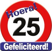 huldeschild 25 jaar karton 50 x 50 rood/wit
