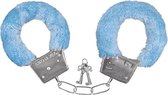 Pluche handboeien blauw voor volwassenen