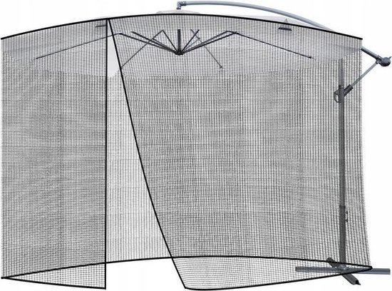 Muskietennet - Parasol - Muggennet - Muggen - Klamboe - Vliegengordijn voor parasol - ø 3m x h 2.6 m