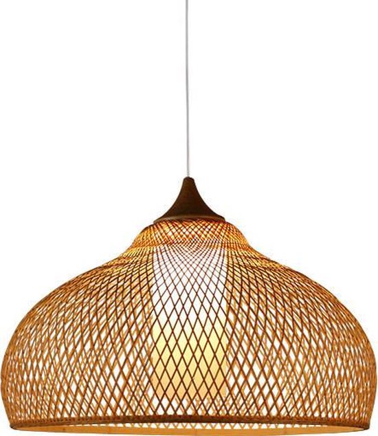 Fine Asianliving Bamboe Webbing Hanglamp Handgemaakt - Rosa D52xH30cm