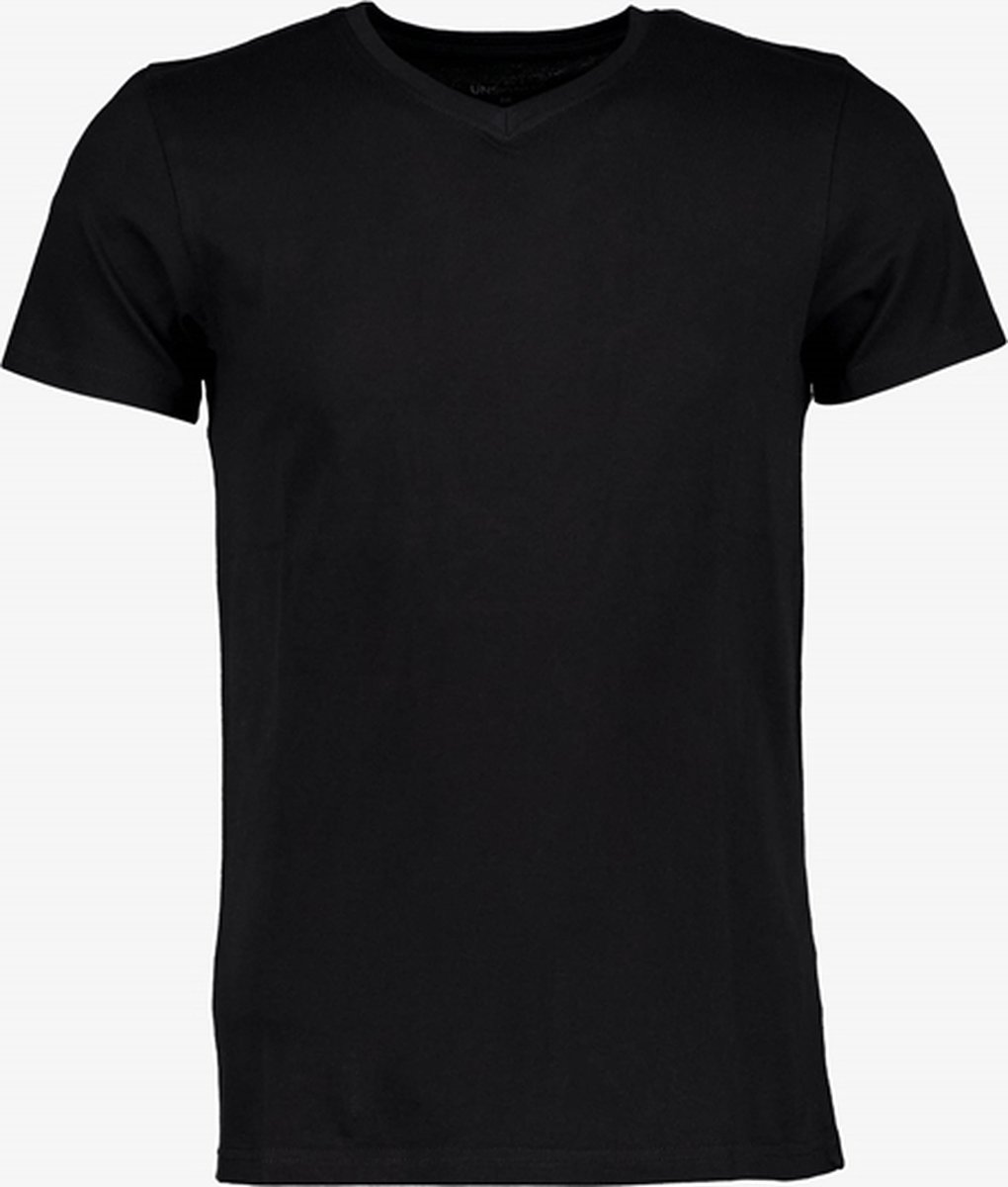 Unsigned heren T-shirt zwart V-hals - Maat S