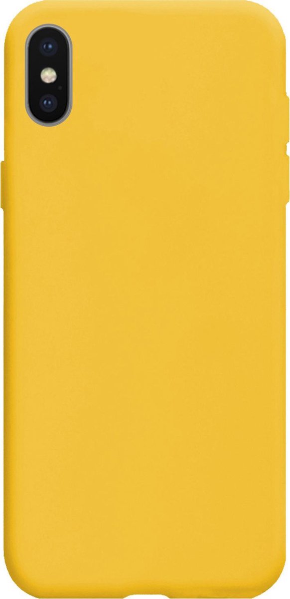 Hoes - Geschikt voor Apple iPhone X - Sterk & Shockproof - Hoesje Cover - Siliconen Case - Geel