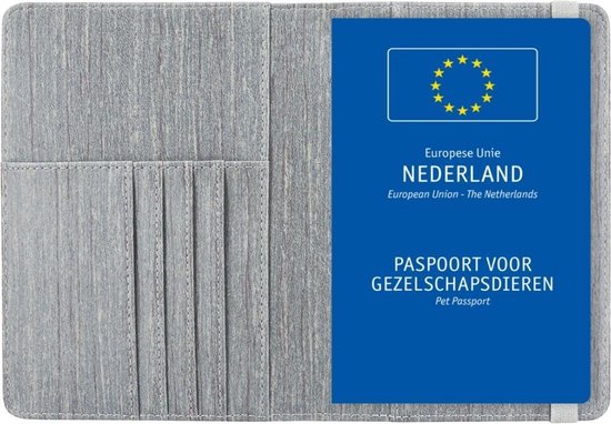 Goodline® - Dierenpaspoort Hoesje / Houder voor een Europees Dierenpaspoort - D1 - Houtpatroon Grijs