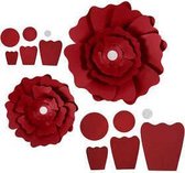 Papieren bloemen, rood, d: 15+25 cm, 230 gr, 2 stuk/ 1 doos