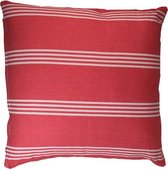 Hoyz | Kussen Railway Stripe Rood | 45 X 45 | Sierkussen Voor Woonkamer Of Slaapkamer