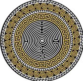 Celtic Tree - Wandcirkel Aluminium - Het Labyrinth - rond 90cm - Goud - Zilver - Pagan - Heidens - Magisch - Muurcirkel - Wanddeco - Dibond