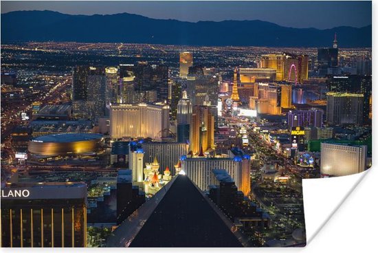 Poster Stad - Las Vegas - Nacht - 30x20 cm