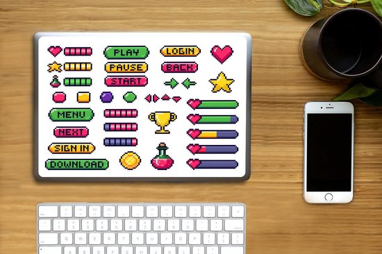 Laptop sticker - 10.1 inch - Gaming - Pixel Art - 25x18cm ...