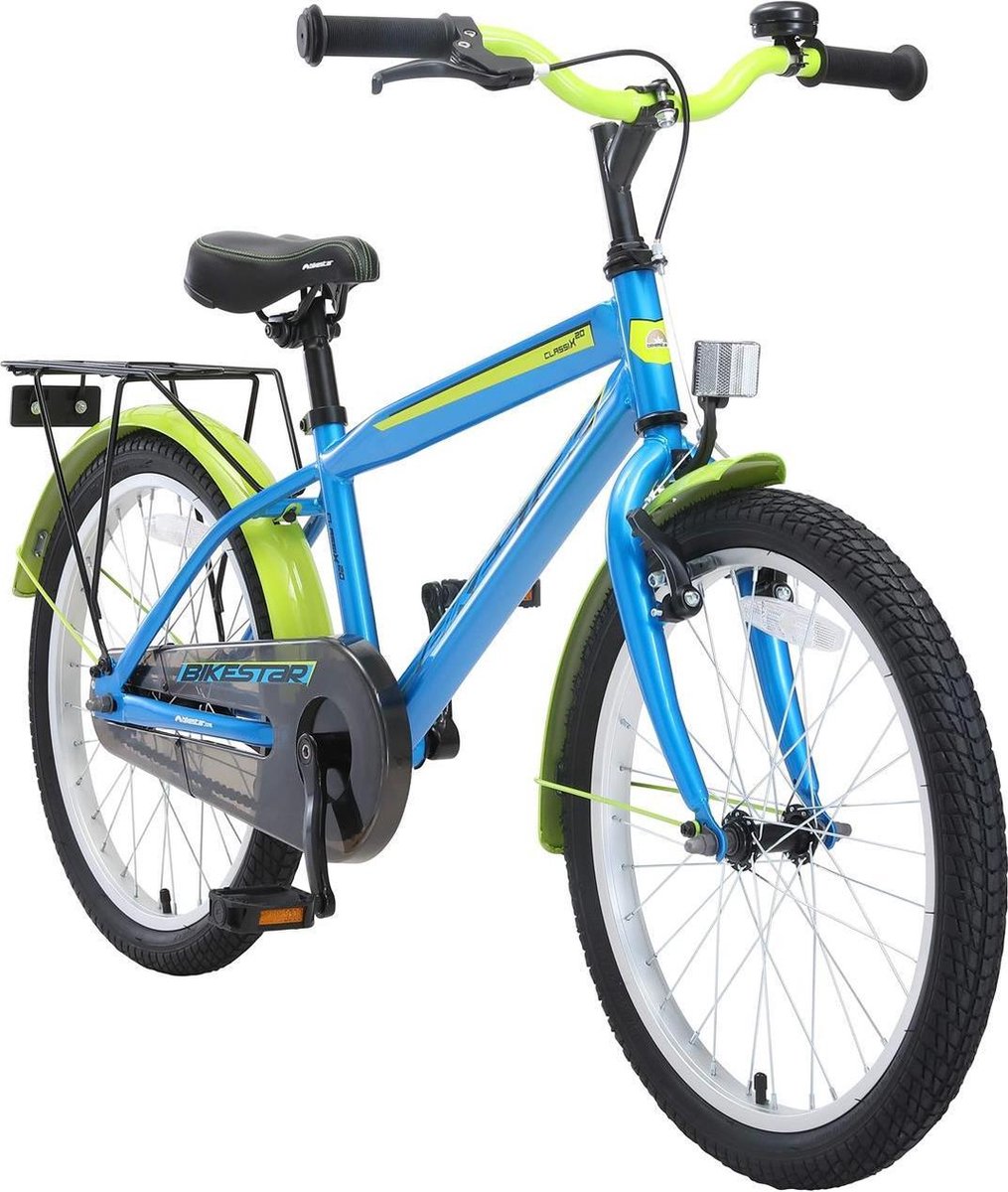 Bikestar 20 inch Urban City kinderfiets blauw groen