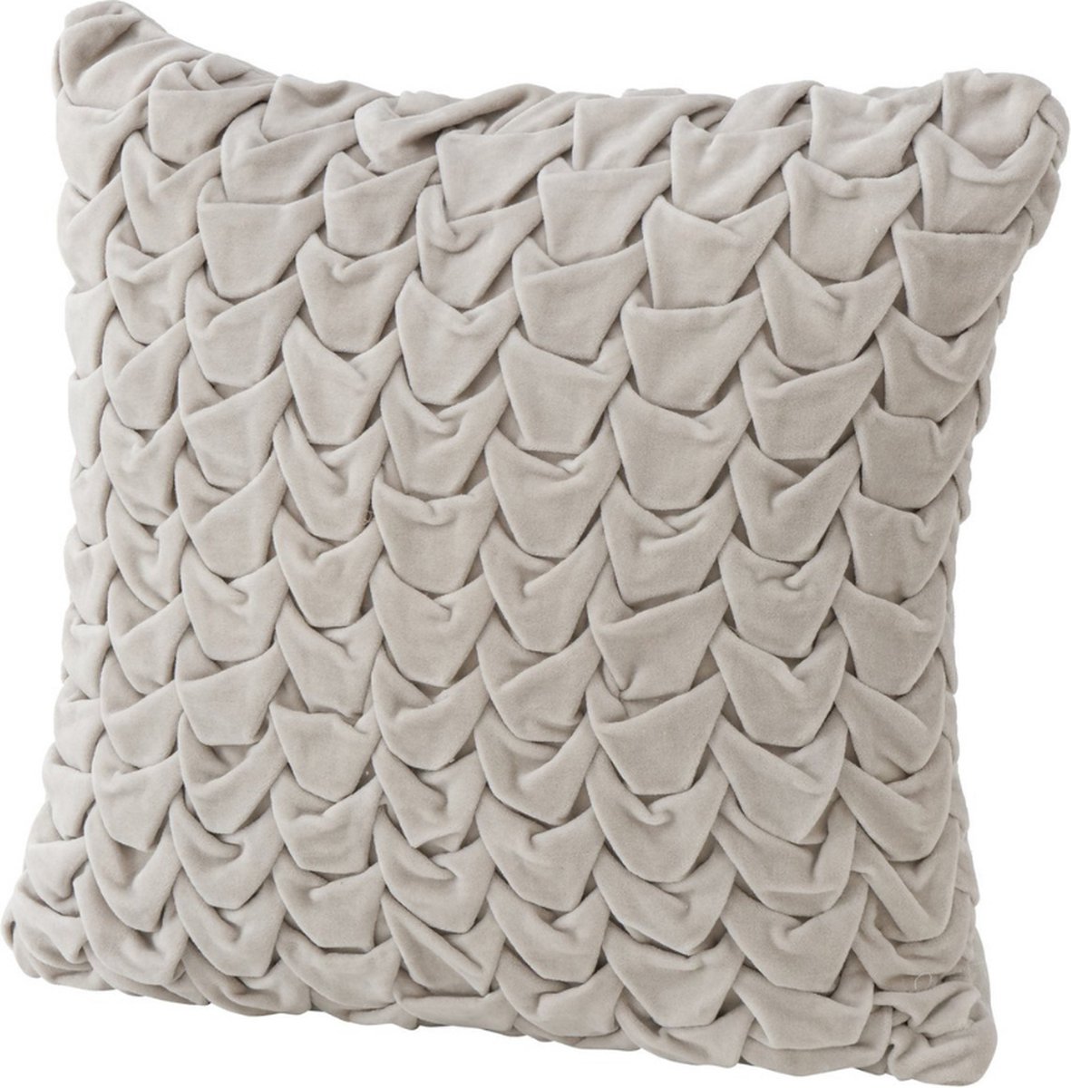 Sierkussen Beige Velvet Vlecht 45x45 - incl. vulling