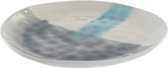 Platt tallrik DKD Home Decor Blauw Grijs Keramiek Geëmailleerd Staal (27.5 x 27.5 x 2.5 cm)