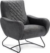 Icon Living - Fauteuil Derby - Microleder - Antraciet