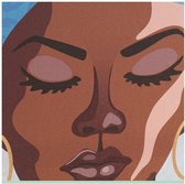 Schilderij DKD Home Decor Vrouw Afrikaanse Blauw Roze (2 pcs) (50 x 4 x 70 cm)