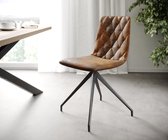 Set-van-4-gestoffeerde-stoel Trado-Adesso bruin vintage kruisframe