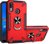 Voor Motorola Moto E6 Plus PC + TPU-beschermhoes met 360 graden draaibare ringhouder (rood)