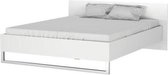 LINE Volwassenen bed 160x200 - Metalen poten - Mat wit