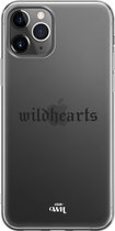 Transparante case geschikt voor iPhone 12 Pro hoesje - Doorzichtig hoesje Wildhearts Black - iPhone Transparant Case - Transparant beschermhoes