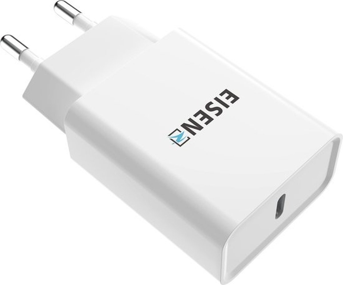 Oplader met 1 USB-C Poort - Adapter - Eisenz  EZ612 - Oplaad Stekker