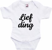 Lief ding tekst baby rompertje wit jongens en meisjes - Kraamcadeau - Babykleding 68 (4-6 maanden)