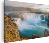 Artaza Canvas Schilderij Watervallen In IJsland - 120x80 - Groot - Foto Op Canvas - Canvas Print