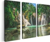 Artaza - Triptyque de peinture sur toile - Cascade tropicale - 120x80 - Photo sur toile - Impression sur toile