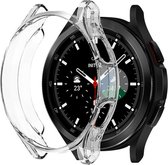 Strap-it TPU case - transparant bescherm hoesje geschikt voor Samsung Galaxy Watch 4 Classic 46mm - doorzichtige beschermhoes voor Samsung Galaxy Watch 4 Classic 46mm