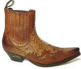 Sendra Boots 9396 Javi Bruin Heren Enkel Laarzen Cowboy Western Boots Spitse Neus Schuine Hak Elastiek Sluiting Handgemaakt Echt Leer Maat 45