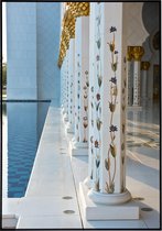 Poster galerij van de beroemde Sjeik Zayed moskee in Abu Dhabi - 30x40 cm