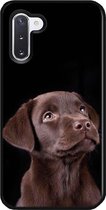 - ADEL Siliconen Back Cover Softcase Hoesje Geschikt voor Samsung Galaxy Note 10 - Labrador Retriever Hond Bruin