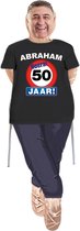 Abraham pop opvulbaar met Abraham stopbord 50 jaar pop shirt - Personaliseer deze pop door een foto op het hoofd te plakken