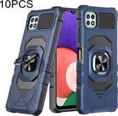 Voor Samsung Galaxy A22 5G 10 PCS Union Armor Magnetische PC + TPU Shockproof Case met 360 Graden Rotatie Ring Houder (Blauw)