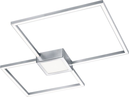 LED Plafondlamp - Torna Hydro - 28W - Warm Wit 3000K - Dimbaar - Vierkant - Mat Nikkel - Aluminium