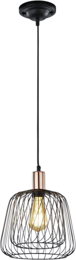 LED Hanglamp - Hangverlichting - Torna Simon - E27 Fitting - 1-lichts - Rond - Mat Zwart - Aluminium