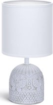 LED Tafellamp - Tafelverlichting - Igia Cruni - E14 Fitting - Rond - Mat Wit - Keramiek