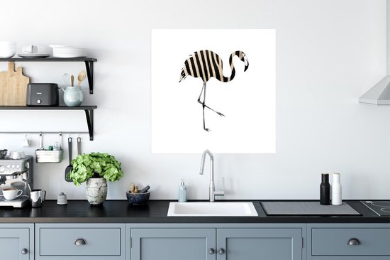 Affiche Flamingo - Ligne - Motifs - 75x75 cm