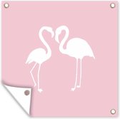 Posters de jardin Flamingo - Vogel - Wit - Dessin - 50x50 cm