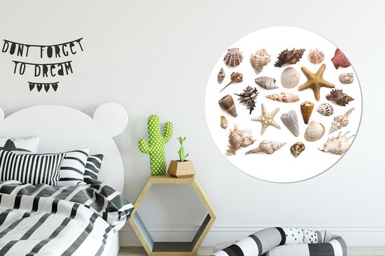 Cercle mural - Aluminium - Coquillages - Plage - Couleur - Collage - ⌀ 120 cm XXL