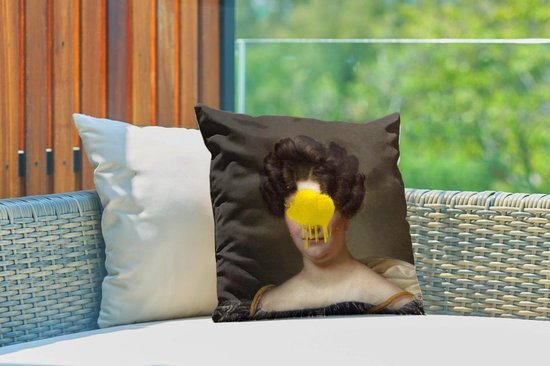 Coussin de jardin - Portrait - Vêtements - Peinture - 40x40 cm - Résistant aux intempéries