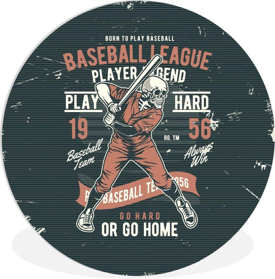 Foto: Wallcircle wandcirkel 140 vintage skelet honkbal ronde schilderijen woonkamer wandbord rond muurdecoratie cirkel kamer decoratie binnen wanddecoratie muurcirkel woonaccessoires