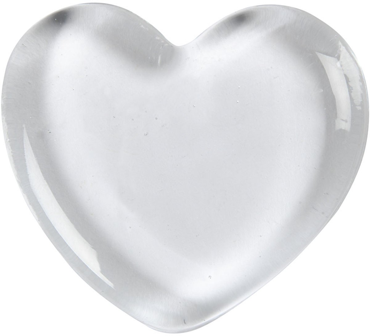 Hart, afm 6,5x6,5 cm, dikte 10 mm, transparant, 1 stuk