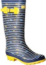 Regatta - Wellington regenlaarzen voor dames - Ly Fairweather II - Navy/Ygeel - maat 37EU