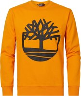 Timberland heren sweater met ronde hals en lange mouwen. Gemaakt van 80% katoen en 20% polyester. Voorzien van het Timberland logo op de borst. Geribde mouwboorden en zoom. - Oranje - Maat XX