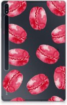 Tablet Hoes Geschikt voor Samsung Galaxy Tab S7 Plus Back cover met naam Pink Macarons met transparant zijkanten