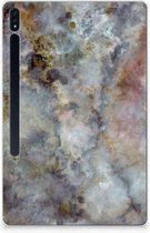 Back Case Samsung Galaxy Tab S7 Plus Hoesje Design Marmer Grijs met doorzichte zijkanten