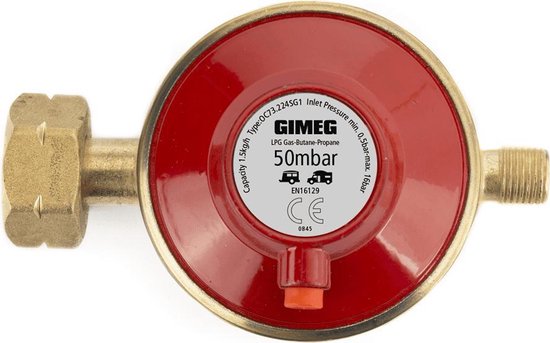Gimeg Uni.reg.1/4 inch links - drukregelaar - propaan / butaan - met  afblaasventiel | bol.com