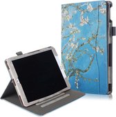 Case2go - Tablet hoes geschikt voor iPad 2021 - 10.2 Inch - Wallet Book Case - Witte Bloesem