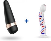 Satisfyer Pro 3 - Clitorisstimulator + Glazen G-Spot Dildo