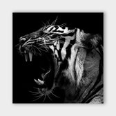 Poster Dark Tiger Roar - Plexiglas - Meerdere Afmetingen & Prijzen | Wanddecoratie - Interieur - Art - Wonen - Schilderij - Kunst